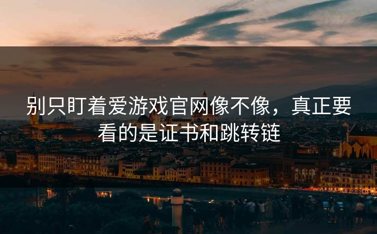 别只盯着爱游戏官网像不像，真正要看的是证书和跳转链