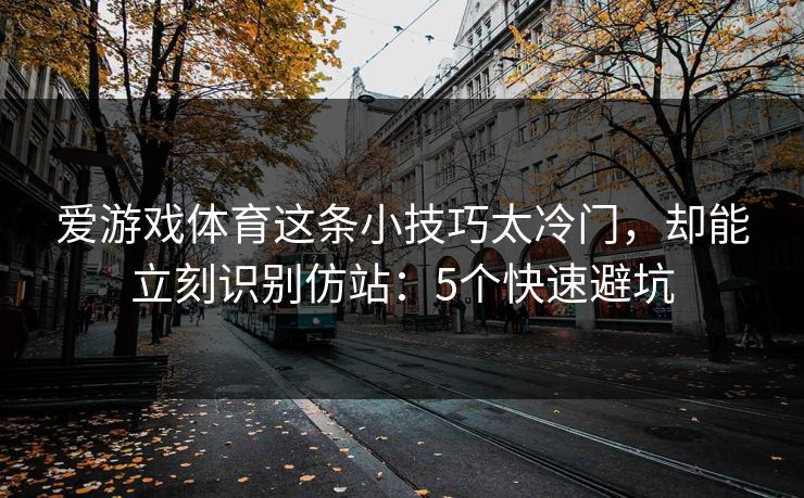 爱游戏体育这条小技巧太冷门，却能立刻识别仿站：5个快速避坑